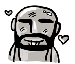 Gray face man sticker #2393890