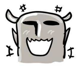 Gray face man sticker #2393893