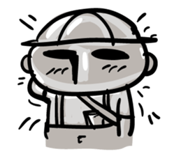 Gray face man sticker #2393895