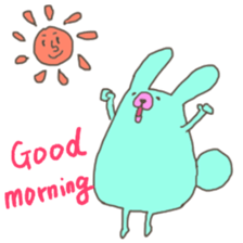 Cute mint rabbit sticker #2394137