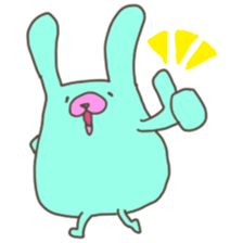 Cute mint rabbit sticker #2394145