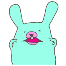Cute mint rabbit sticker #2394148