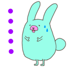 Cute mint rabbit sticker #2394149