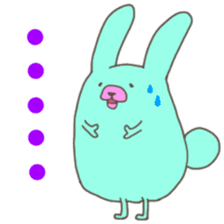 Cute mint rabbit sticker #2394149