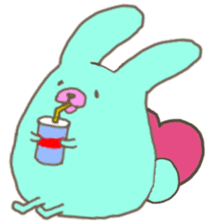 Cute mint rabbit sticker #2394153
