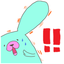 Cute mint rabbit sticker #2394165
