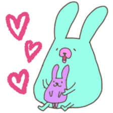 Cute mint rabbit sticker #2394166