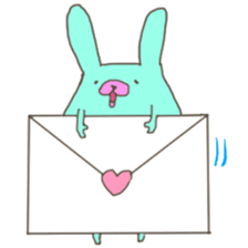 Cute mint rabbit sticker #2394175