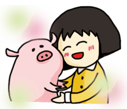 pretty Pig Sticker sticker #2398373