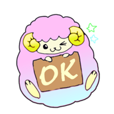 Colorful fluffy sheep sticker #2404816