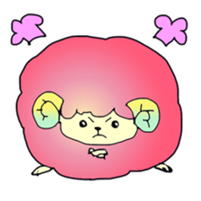 Colorful fluffy sheep sticker #2404819
