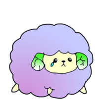 Colorful fluffy sheep sticker #2404820