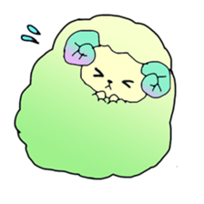Colorful fluffy sheep sticker #2404821