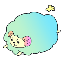 Colorful fluffy sheep sticker #2404822