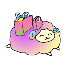 Colorful fluffy sheep sticker #2404823