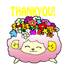 Colorful fluffy sheep sticker #2404824