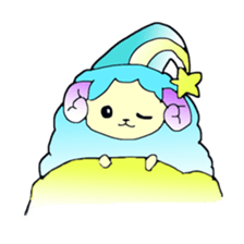 Colorful fluffy sheep sticker #2404826