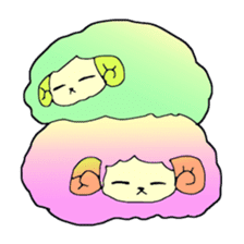 Colorful fluffy sheep sticker #2404828