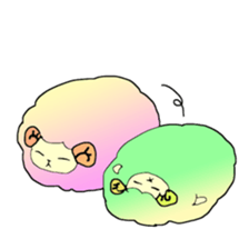 Colorful fluffy sheep sticker #2404829
