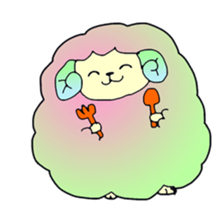 Colorful fluffy sheep sticker #2404831