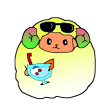 Colorful fluffy sheep sticker #2404832