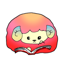 Colorful fluffy sheep sticker #2404834