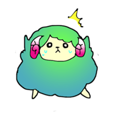 Colorful fluffy sheep sticker #2404843
