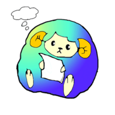 Colorful fluffy sheep sticker #2404844
