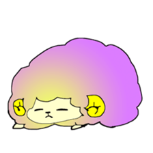 Colorful fluffy sheep sticker #2404846