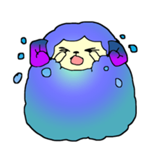 Colorful fluffy sheep sticker #2404848