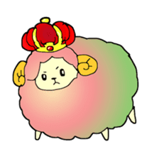 Colorful fluffy sheep sticker #2404849