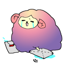 Colorful fluffy sheep sticker #2404850