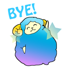 Colorful fluffy sheep sticker #2404853