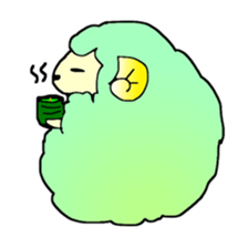 Colorful fluffy sheep sticker #2404855
