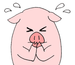 A pink pig and a black pig sticker #2405183