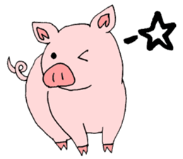 A pink pig and a black pig sticker #2405185