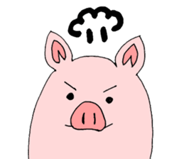 A pink pig and a black pig sticker #2405188