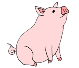 A pink pig and a black pig sticker #2405189