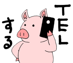 A pink pig and a black pig sticker #2405201