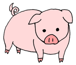 A pink pig and a black pig sticker #2405210