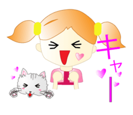 A girl and milk sticker #2407539