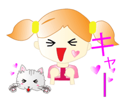 A girl and milk sticker #2407539