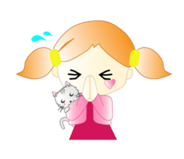 A girl and milk sticker #2407557