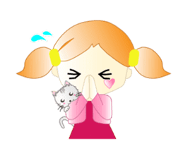 A girl and milk sticker #2407557