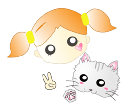 A girl and milk sticker #2407569