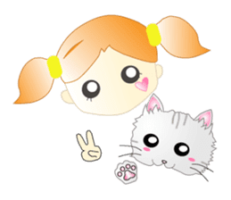 A girl and milk sticker #2407569