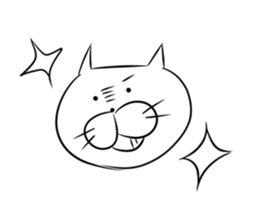 Shiro of the white cat. sticker #2410490