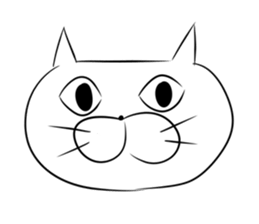 Shiro of the white cat. sticker #2410495