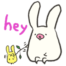 Cute white rabbit's sticker #2410630