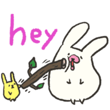 Cute white rabbit's sticker #2410631